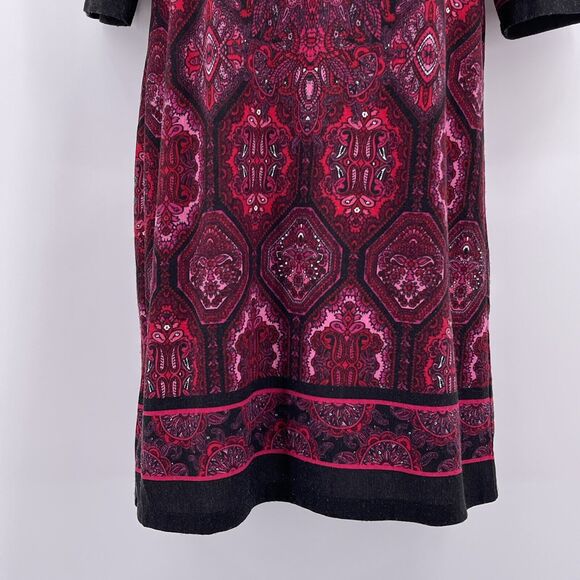 Dressbarn Sz 10 Camryn Dress Pink Damask Paisley Classic Signature Half Sleeve - Picture 6 of 12